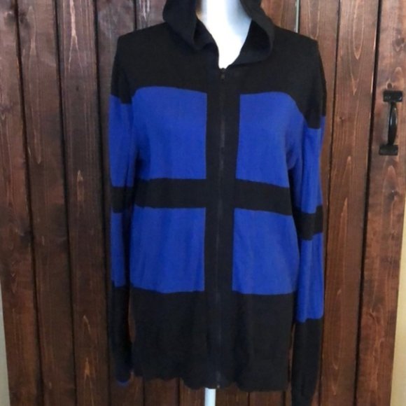 ✨On Hold✨A | X  Armani Exchange Blue & Black Hoodie Cardigan✨ - Picture 4 of 12